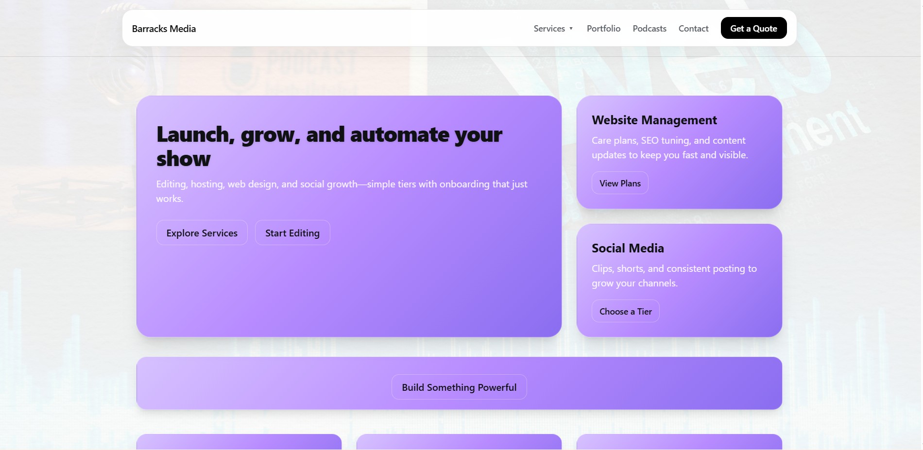 Barracks Media screenshot